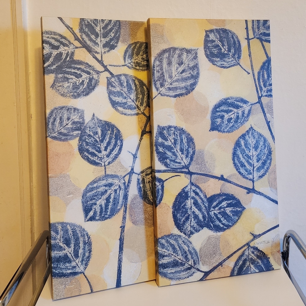 Two Leaves Matching Print on Canvas Pairs by NWYATTJR